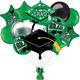 Festive Green Congrats Grad Foil Balloon Bouquet, 13pc, Premium - True to Your School